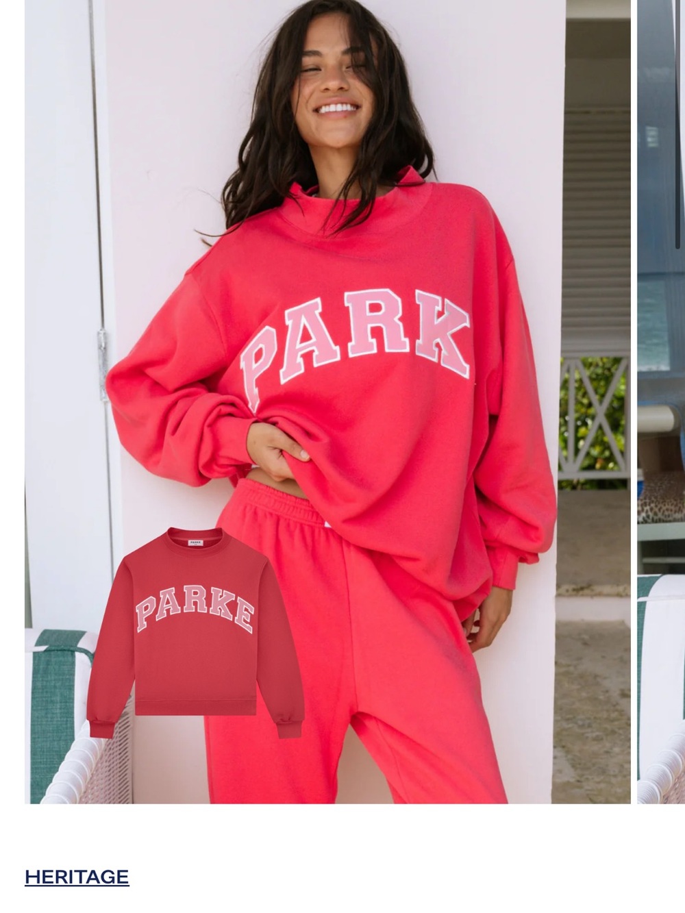 HERITAGE Pink 'PARK' Oversized Sweatshirt